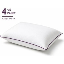 Binna Soft Eco Biyeli Yastık 4'li Paket 50X70 cm 600 gr Boncuk Silikon Elyaf Dolgulu - Mürdüm