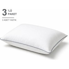 Binna Soft Eco Biyeli Yastık 3'li Paket 50X70 cm 800 gr Boncuk Silikon Elyaf Dolgulu - Gri