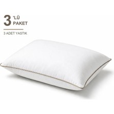 Binna Soft Eco Biyeli Yastık 3'li Paket 50X70 cm 700 gr Boncuk Silikon Elyaf Dolgulu - Vizon