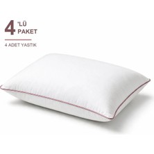 Binna Soft Comfort Touch Biyeli Yastık 4'li Paket 50X70 cm 1000 gr Boncuk Silikon Elyaf Dolgulu - Gül Kurusu