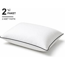 Binna Soft Cloud Support Biyeli Yastık 2'li Paket 50X70 cm 1200 gr Boncuk Silikon Elyaf Dolgulu - Siyah