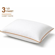 Binna Soft Cloud Support Biyeli Yastık 3'li Paket 50X70 cm 1100 gr Boncuk Silikon Elyaf Dolgulu - Turuncu