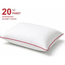 Binna Soft Eco Biyeli Yastık 20'li Paket 50X70 cm 800 gr Boncuk Silikon Elyaf Dolgulu - Kırmızı