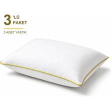 Binna Soft Cloud Support Biyeli Yastık 3'li Paket 50X70 cm 1200 gr Boncuk Silikon Elyaf Dolgulu - Sarı