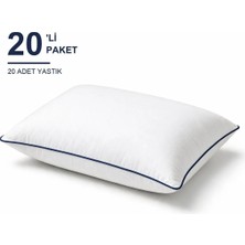 Binna Soft Eco Biyeli Yastık 20'li Paket 50X70 cm 800 gr Boncuk Silikon Elyaf Dolgulu - Lacivert