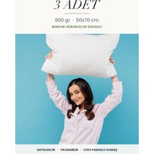 Binna Soft Comfort Touch 3 Adet 900 gr Boncuk Silikon Elyaf Dolgulu Yastık 50X70 cm Antialerjik Yıkanabilir Otel Yastığı Seti