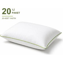 Binna Soft Eco Biyeli Yastık 20'li Paket 50X70 cm 800 gr Boncuk Silikon Elyaf Dolgulu - Çağla Yeşili