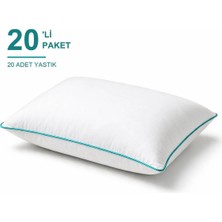 Binna Soft Cloud Support Biyeli Yastık 20'li Paket 50X70 cm 1100 gr Boncuk Silikon Elyaf Dolgulu - Turkuaz