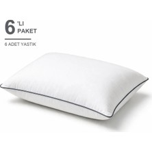Binna Soft Eco Biyeli Yastık 6'li Paket 50X70 cm 700 gr Boncuk Silikon Elyaf Dolgulu - Füme