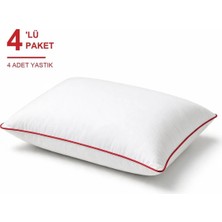 Binna Soft Cloud Support Biyeli Yastık 4'li Paket 50X70 cm 1200 gr Boncuk Silikon Elyaf Dolgulu - Kırmızı