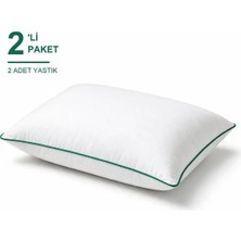 Binna Soft Comfort Touch Biyeli Yastık 2'li Paket 50X70 cm 1000 gr Boncuk Silikon Elyaf Dolgulu - Zümrüt Yeşili