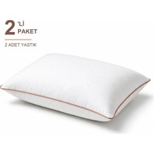 Binna Soft Comfort Touch Biyeli Yastık 2'li Paket 50X70 cm 1000 gr Boncuk Silikon Elyaf Dolgulu - Somon