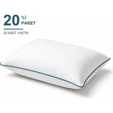 Binna Soft Eco Biyeli Yastık 20'li Paket 50X70 cm 800 gr Boncuk Silikon Elyaf Dolgulu - Petrol Mavisi