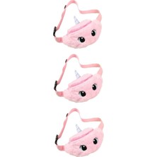 Mucize Peluş Unicorn Tasarımlı Çocuk Bel ve Göğüs Çantası / Sevimli Figürlü Çapraz Çanta