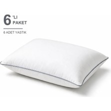 Binna Soft Eco Biyeli Yastık 6'li Paket 50X70 cm 700 gr Boncuk Silikon Elyaf Dolgulu - Gri