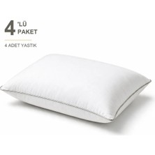 Binna Soft Eco Biyeli Yastık 4'li Paket 50X70 cm 600 gr Boncuk Silikon Elyaf Dolgulu - Krem
