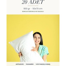 Binna Soft Comfort Touch 20 Adet 900 gr Boncuk Silikon Elyaf Dolgulu Yastık 50X70 cm Antialerjik Yıkanabilir Otel Yastığı Seti