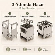 E-Camp Katlanabilir Kamp Ocağı – 11 x 11 x 16 cm | Kompakt ve Taşınabilir