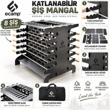 E-Camp Katlanabilir Şiş Mangal – 8 Adet Şiş Hediye ve Taşıma Çantası Dahil