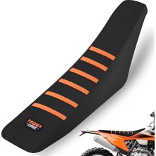 Mucize Powerzone Motosiklet / Enduro / Cross Gripli Sele Kılıfı - Kaymaz / Su Geçirmez (Turuncu Şeritli)