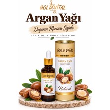 Gold Vital Argan Yağı – Saç Bakım Yağı, Yüz Cilt ve Vücut İçin Nemlendirici Doğal Bakım Yağı 50 ml