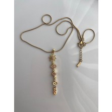 Anetta Jewelry Kadın Altın Renk Güneş Göz Detaylı Y Model Çelik Kolye(40 Cm)