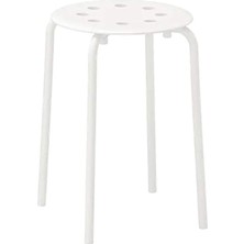 Ikea Marius Tabure, Beyaz (Koltuk Çapı: 0,320 M (12 5/8") Genişlik: 0,400 M (15 3/4") Koltuk Yüksekliği: 0,450 M (17 3/4")) - Metal
