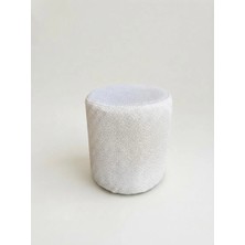 Modern Bukle Kumaş Silindir Puf / Dekoratif Oturma Pufu