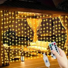 Varsoph 300 Ledli 10 Sarkıt Perde LED Işık-8 Fonksiyon, Uzaktan Kumandalı, 3x3 Metre (5468)