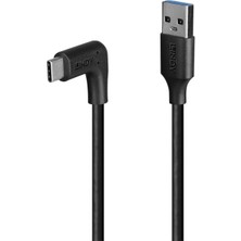 Lindy LIN-32017 0.5 mt USB 3.2 Straight Type C To Right-Angled Usb-C 10GBPS Kablo