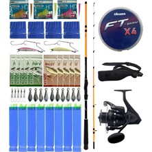 Yek Outdoor Hazır Tekne Oltası Seti Okuma Squider 210H 213CM Olta Kamışı&okuma Wave Power WP-4000A1 Olta Makinesi