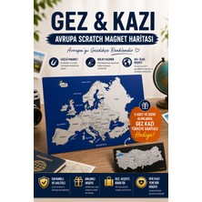 Sherlocked Gez Kazı Avrupa Magnet Haritası 22x18 cm | Kazınabilir Scratch Map | Güçlü Magnet | Buzdolabı Magneti | Seyahat Hediyesi