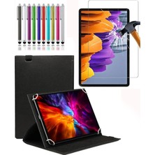 Corcishop Hometech Alfa 10RC Universal 360 Dönerli Standlı Kılıf Tablet Kılıfı + Nano Ekran Koruyucu + Kalem