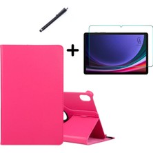 Corcishop Pad X8 Pro  Uyumlu 11.5 Inç 360° Dönebilen Standlı Tablet Kılıfı Ekran Koruyucu ve Kalem Seti Pembe