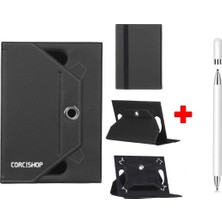 Corcishop Oteeto TAB12 Pro 10.1inç Uyumlu Kılıf Universal Standlı + Dokunmatik Tablet Kalem Stylus