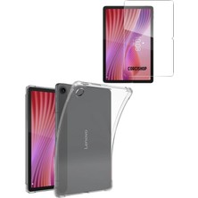 Corcishop Lenovo Tab TB311FU TB311XU ZAEH0039TR 10.1 Kılıf Şeffaf Silikon Arka Kapak + Nano Ekran Koruyucu Set