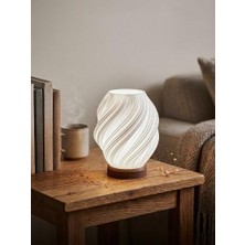 Plato 3D 3D Baskı Spiral LED Gece Lambası USB Beslemeli Modern Dekoratif Masa Lambası
