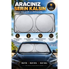 Robeve Araç Ön Cam Güneşliği Katlanabilir Reflektif Tasarım - Güneş ve Isı Koruyucu Oto Güneşlik, Direksiyon Torpido Konsol Koruyucu Araba Aksesuarı Araba Güneşlik Araç Güneşlik Oto Perde Araç Perde