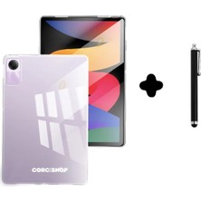 Corcishop Xiaomi Redmi Pad Se 11 Inç Kılıf Şeffaf Koruyucu Arka Kapak Silikon + Tablet Kalemi