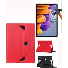 Corcishop Fluo Techno Üniversal 360 Uyumlu Standlı Kılıf + Ekran Koruyucu