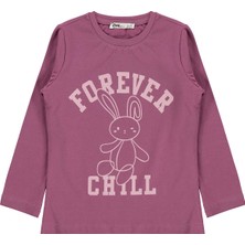 Civil Girls Forever Chill Baskılı 6-9 Yaş Sweatshirt - Lila