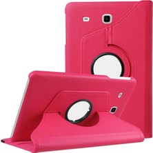 Corcishop Samsung Galaxy Tab E T560 Uyumlu Pembe Dönerli Siyah 9.6" Tablet Kılıfı