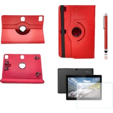 Corcishop Hometech Alfa 10 Bs Uyumlu Kılıf 360° Dönerli Unıversal Standlı Kılıf + Nano Ekran Koruyucu + Kalem