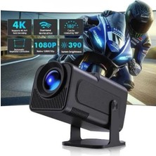 Android Projeksiyon Siyah Taşınabilir Sinema Projektörü 4K 1080P Ev Sineması Bluetooth