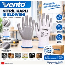 Vento V15 Nitril Kaplı Iş Eldiveni 10/xl – 12 Çift – Çok Amaçlı Koruyucu Iş Eldiveni