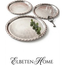 Elbeten Home Üçlü  Dalgalı Dövme Tepsi Seti