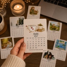 Fatofotofan Çizimleri 2027 Masa Takvimi Ahşap Ayaklı