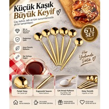 Tasarım Evi 6'lı Lüx Yuvarlak Çay Kaşığı - Kaşık 13 cm