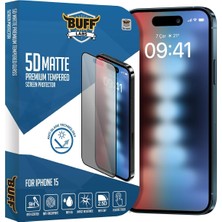 Buff iPhone 15 ile Uyumlu 5d Matte Mat Ekran Koruyucu