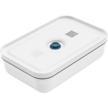 Zwilling Fresh &amp; Save Vakumlu Yemek Taşıma Kabı, L Düz, Plastik, Beyaz-Akdeniz Mavisi